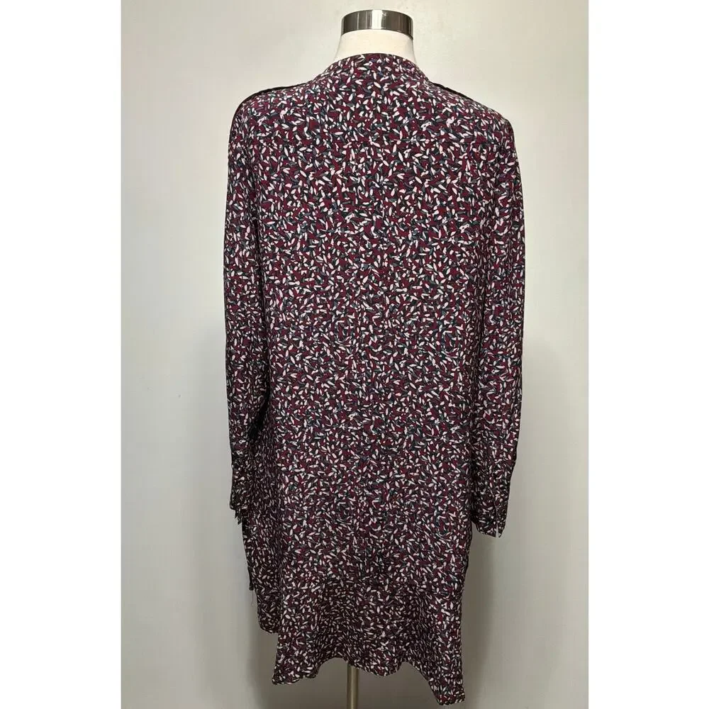 TORY BURCH RED CONFETTI PRINT MIDI DRESS SIZE 6